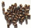 50 6x4mm Metallic Bronze Textured Tube Beads